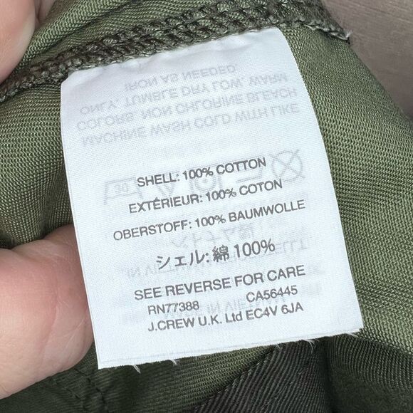 J. Crew Resin Coated Twill Field Jacket Mossy Green Size Small - Picture 11 of 11